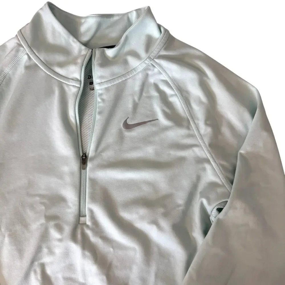 Nike Dri-Fit Running 1/4 Zip Pullover Layer Women's Size Medium Mint - Picture 2 of 4